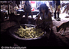 yuca pounding in a typical Kichwa household